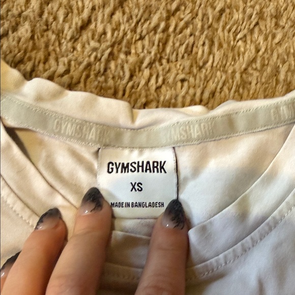 Gymshark Cream Fitness Tee with Black Logo - Picture 2 of 2